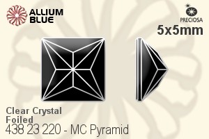 宝仕奥莎 机切Pyramid 平底石 (438 23 220) 5x5mm - 透明白色 DURA™耐用金屬箔底 - 关闭视窗 >> 可点击图片
