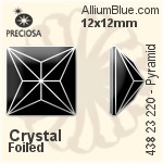 宝仕奥莎 机切Pyramid 平底石 (438 23 220) 12x12mm - 透明白色 DURA™耐用金屬箔底