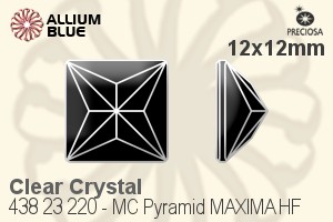 Preciosa MC Pyramid MAXIMA Flat-Back Hot-Fix Stone (438 23 220) 12x12mm - Clear Crystal - Click Image to Close