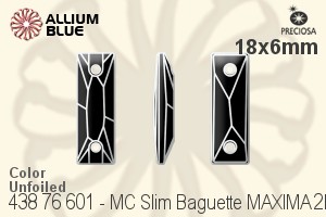 Preciosa MC Slim Baguette MAXIMA 2H Sew-on Stone (438 76 601) 18x6mm - Color Unfoiled - Haga Click en la Imagen para Cerrar