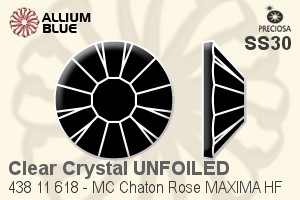 Preciosa MC Chaton Rose MAXIMA Flat-Back Hot-Fix Stone (438 11 618) SS30 - Clear Crystal UNFOILED - Click Image to Close