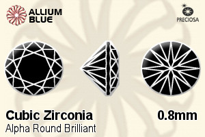 Preciosa Alpha Round Brilliant (RDC) 0.8mm - Cubic Zirconia - 關閉視窗 >> 可點擊圖片