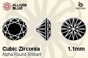 Preciosa Alpha Round Brilliant (RDC) 1.1mm - Cubic Zirconia - 關閉視窗 >> 可點擊圖片