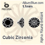 Preciosa Alpha Round Brilliant (RDC) 1.3mm - Cubic Zirconia