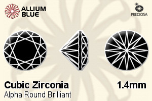 Preciosa Alpha Round Brilliant (RDC) 1.4mm - Cubic Zirconia - Click Image to Close