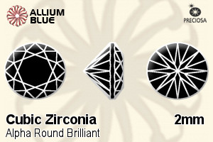 Preciosa Alpha Round Brilliant (RBC) 2mm - Cubic Zirconia - Click Image to Close