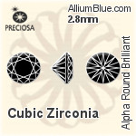 Preciosa Alpha Round Brilliant (RBC) 2.8mm - Cubic Zirconia