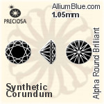 プレシオサ Alpha ラウンド Brilliant (RDC) 1.05mm - Synthetic Corundum