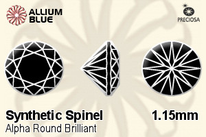 Preciosa Alpha Round Brilliant (RDC) 1.15mm - Synthetic Spinel - 關閉視窗 >> 可點擊圖片