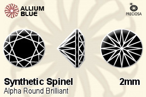 Preciosa Alpha Round Brilliant (RBC) 2mm - Synthetic Spinel