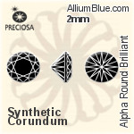 プレシオサ Alpha ラウンド Brilliant (RBC) 2mm - Synthetic Corundum