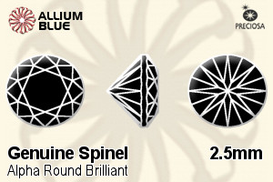 Preciosa Alpha Round Brilliant (RBC) 2.5mm - Genuine Spinel