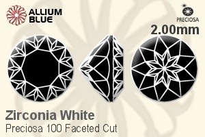Preciosa 100 Faceted (100FC) 2mm - Cubic Zirconia