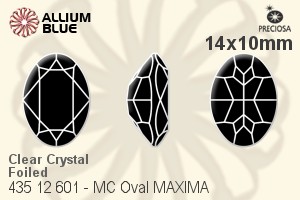 寶仕奧莎 機切橢圓形 MAXIMA 美飾瑪 花式石 (435 12 601) 14x10mm - 透明白色 DURA™耐用金屬箔底 - 關閉視窗 >> 可點擊圖片