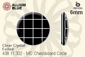 宝仕奥莎 机切棋盘圆形 平底石 (438 11 302) 6mm - 透明白色 DURA™耐用金屬箔底 - 关闭视窗 >> 可点击图片