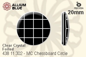 Preciosa MC Chessboard Circle Flat-Back Stone (438 11 302) 20mm - Clear Crystal With Dura™ Foiling - Click Image to Close