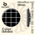 寶仕奧莎 機切棋盤圓形 平底石 (438 11 302) 20mm - 顏色 無水銀底
