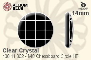 Preciosa MC Chessboard Circle Flat-Back Hot-Fix Stone (438 11 302) 14mm - Clear Crystal - Click Image to Close