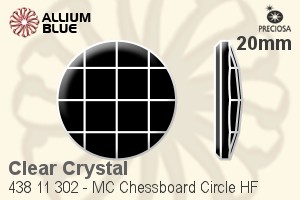 Preciosa MC Chessboard Circle Flat-Back Hot-Fix Stone (438 11 302) 20mm - Clear Crystal - Click Image to Close
