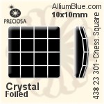 宝仕奥莎 机切棋盘 正方形 平底石 (438 23 301) 10x10mm - 透明白色 DURA™耐用金屬箔底