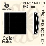 寶仕奧莎 機切棋盤 正方形 平底石 (438 23 301) 8x8mm - 顏色 DURA™耐用金屬箔底