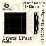 寶仕奧莎 機切棋盤 正方形 平底石 (438 23 301) 12x12mm - 白色（鍍膜） DURA™耐用金屬箔底