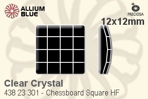 Preciosa MC Chessboard Square Flat-Back Hot-Fix Stone (438 23 301) 12x12mm - Clear Crystal - Click Image to Close