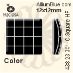 Preciosa プレシオサ MC マシーンカットChessboard Square Flat-Back Hot-Fix Stone (438 23 301) 12x12mm - カラー