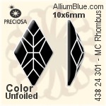 Preciosa MC Rhombus Flat-Back Stone (438 24 301) 10x6mm - Color Unfoiled