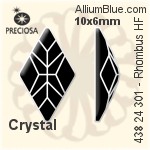 Preciosa プレシオサ MC マシーンカットRhombus Flat-Back Hot-Fix Stone (438 24 301) 10x6mm - クリスタル