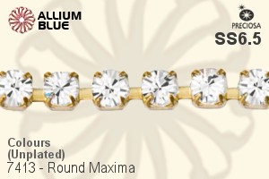 Preciosa Round Maxima Cupchain (7413 0027), Unplated Raw Brass, With Stones in PP14 - Colours - Click Image to Close