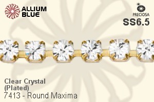 Preciosa Round Maxima Cupchain (7413 0027), Plated, With Stones in PP14 - Clear Crystal