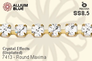 Preciosa Round Maxima Cupchain (7413 3001), Unplated Raw Brass, With Stones in PP18 - Crystal Effects - 關閉視窗 >> 可點擊圖片