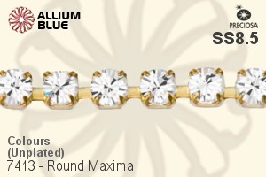 Preciosa Round Maxima 3-Rows Cupchain (7413 7173), Unplated Raw Brass, With Stones in PP18 - Colours - ウインドウを閉じる