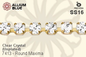 Preciosa Round Maxima Cupchain (7413 0047), Unplated Raw Brass, With Stones in SS16 - Clear Crystal - ウインドウを閉じる