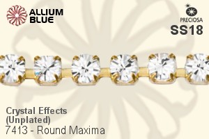 Preciosa Round Maxima Cupchain (7413 3004), Unplated Raw Brass, With Stones in SS18 - Crystal Effects - Click Image to Close