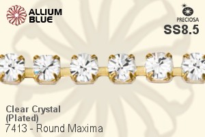 Preciosa Round Maxima 3-Rows Cupchain (7413 7173), Plated, With Stones in PP18 - Clear Crystal - Haga Click en la Imagen para Cerrar