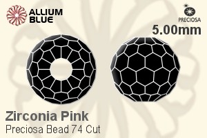 Preciosa Bead 74 Cut (B74C) 5.00mm - Zirconia Pink - Click Image to Close