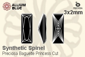 Preciosa Baguette Princess (BPC) 3x2mm - Synthetic Spinel - Haga Click en la Imagen para Cerrar