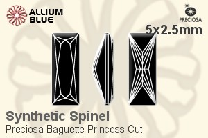 Preciosa Baguette Princess (BPC) 5x2.5mm - Synthetic Spinel - Click Image to Close