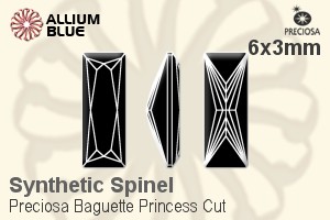 Preciosa Baguette Princess (BPC) 6x3mm - Synthetic Spinel