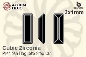 プレシオサ Baguette Step (BSC) 3x1mm - キュービックジルコニア