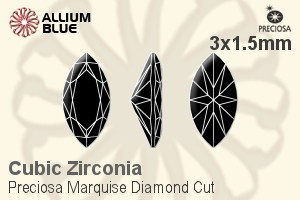 Preciosa Marquise Diamond (MDC) 3x1.5mm - Cubic Zirconia