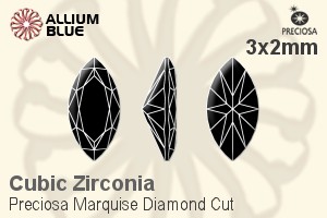 Preciosa Marquise Diamond (MDC) 3x2mm - Cubic Zirconia - 关闭视窗 >> 可点击图片