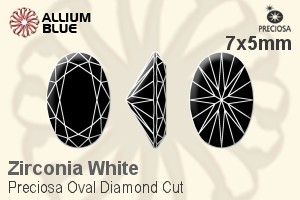 プレシオサ Oval Diamond (ODC) 7x5mm - キュービックジルコニア - ウインドウを閉じる
