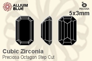 Preciosa Octagon Step (OSC) 5x3mm - Cubic Zirconia - Click Image to Close