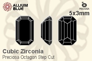 Preciosa Octagon Step (OSC) 5x3mm - Cubic Zirconia - Haga Click en la Imagen para Cerrar