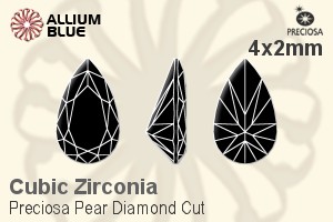 プレシオサ Pear Diamond (PDC) 4x2mm - キュービックジルコニア