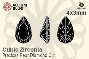 Preciosa Pear Diamond (PDC) 4x3mm - Cubic Zirconia - 關閉視窗 >> 可點擊圖片