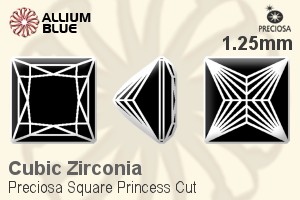 Preciosa Square Princess (SPC) 1.25mm - Cubic Zirconia - 关闭视窗 >> 可点击图片
